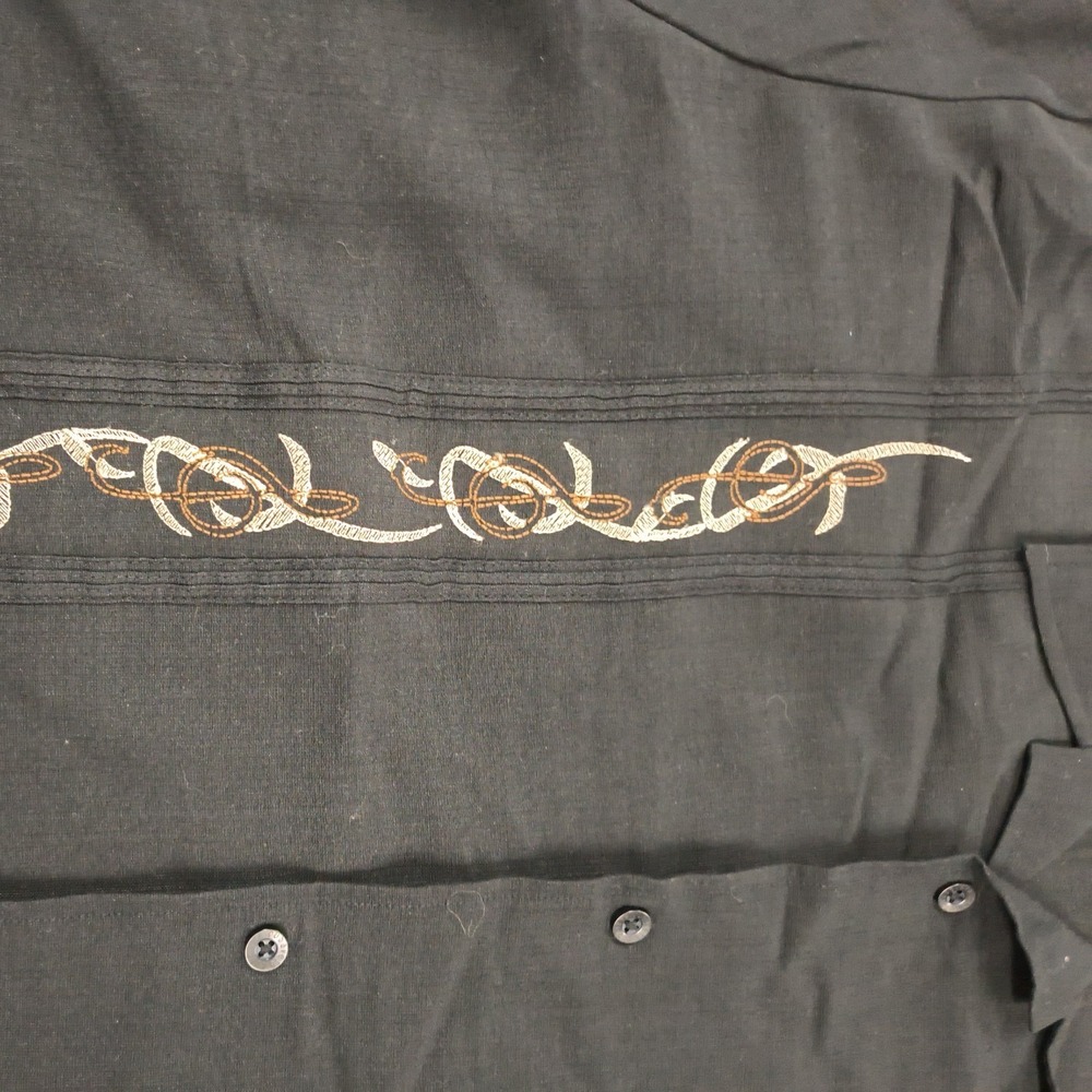 Cubavera Men's XXL Embroidered Guayabera Shirt Black Treble Clef Music Dress - Picture 3 of 12